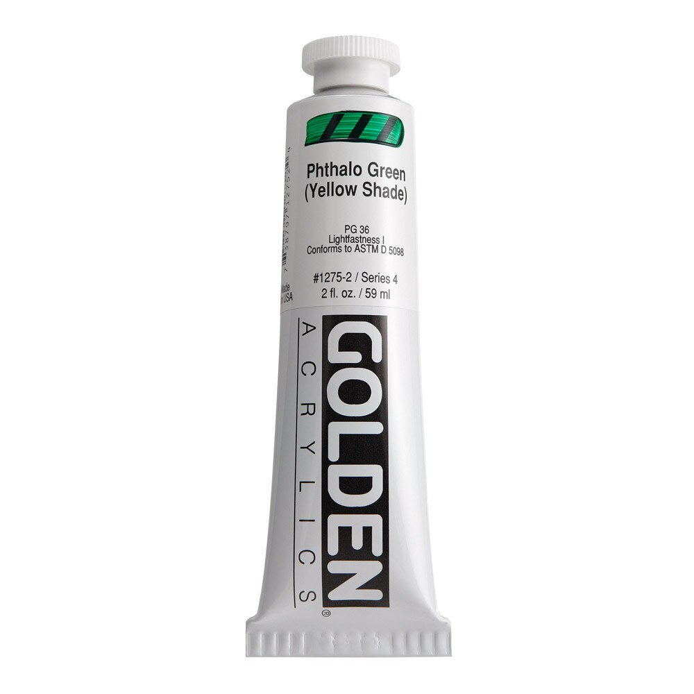 Golden Heavy Body Acrylic Tube 2oz Phthalo-Green Yellow